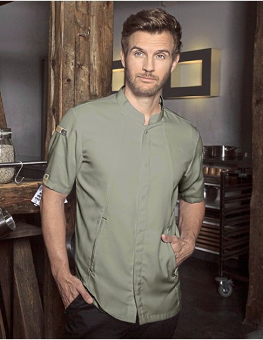 K-JM36-Short Sleeve Chef Jacket Green-Generation